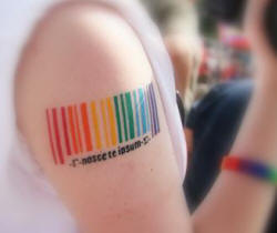 This rainbow barcode.