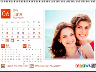 Calendar 2016 Lesbian printaple version June 2016
