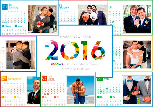 Calendar 2016 Gay version Printable