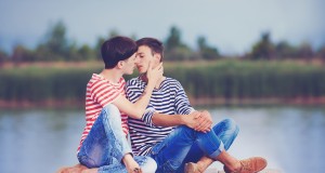 gay couple kissing