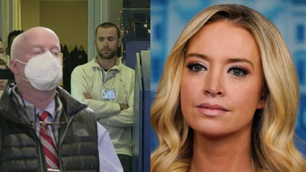 Kayleigh Mcenanys Husband Crashes Press Briefing Argues With Reporter After Refusing To Wear 