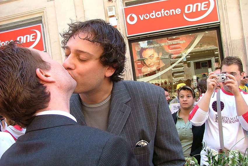 Italians have been protesting for same-sex relationship recognition for over a decade. This protest was from 2005.