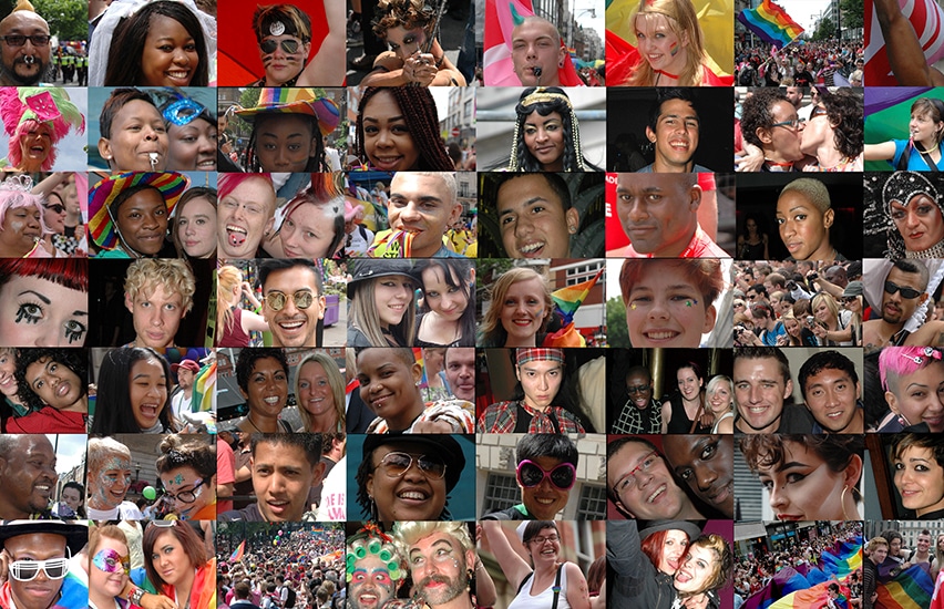 Faces of people for Digital Pride.