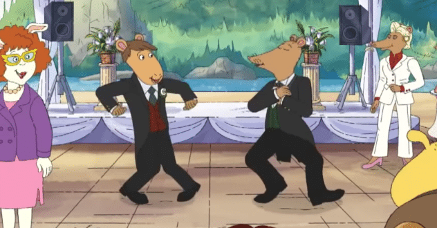 Mr. Ratburn and his husband dancing