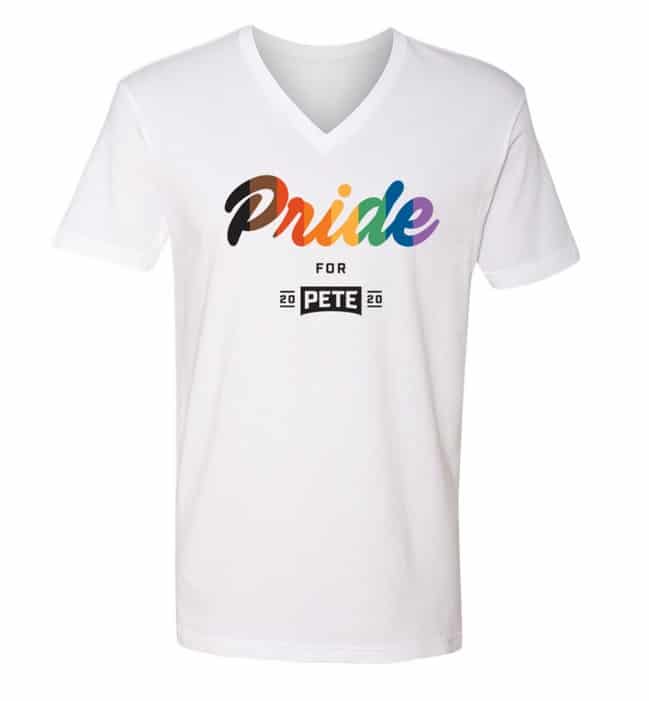A pride T-shirt in rainbow colors