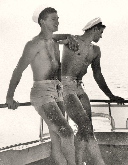 A vintage photo of gay sailors.