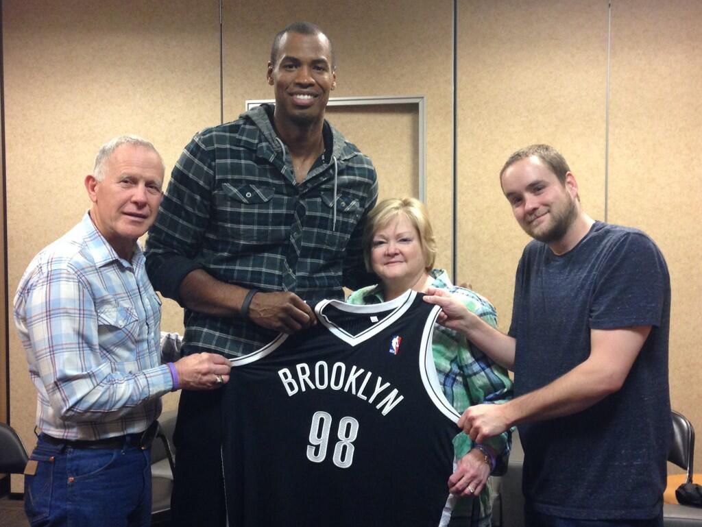 Jason Collins with the Shepard family