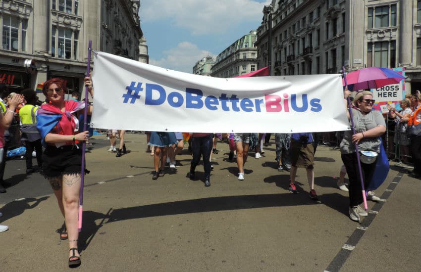 Bisexual bi campaigners march at Pride London