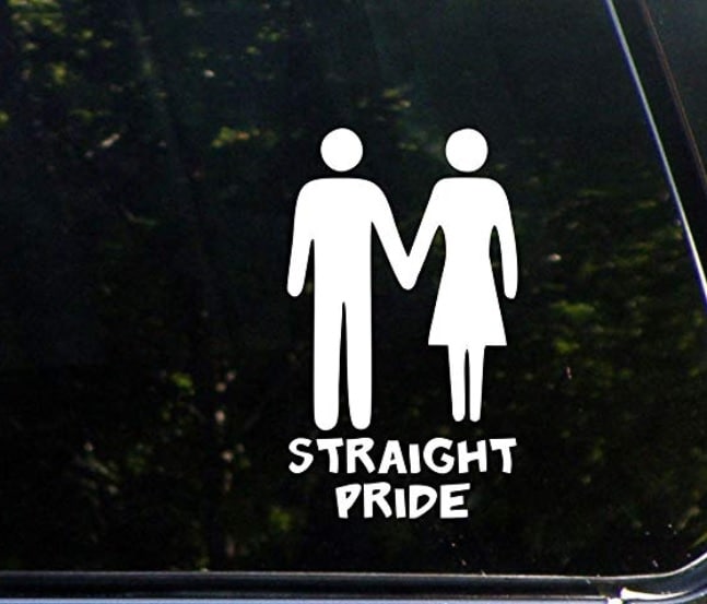 Straight Pride car decal
