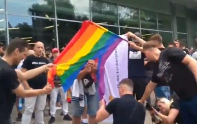 poland burning gay flag